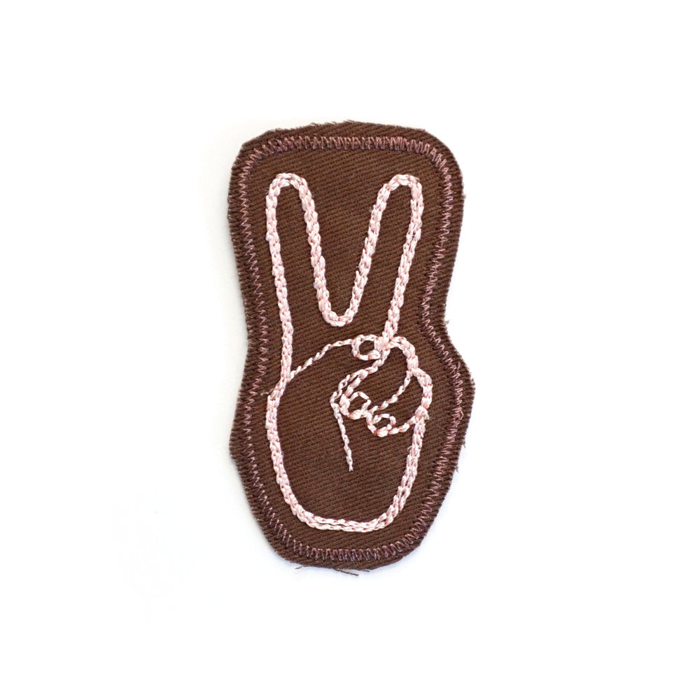 Peace Stitched Patch (Brown) – Lucky Horse Press