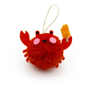 Creamsicle Crab Pom Pom Ornament