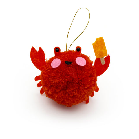 Creamsicle Crab Pom Pom Ornament