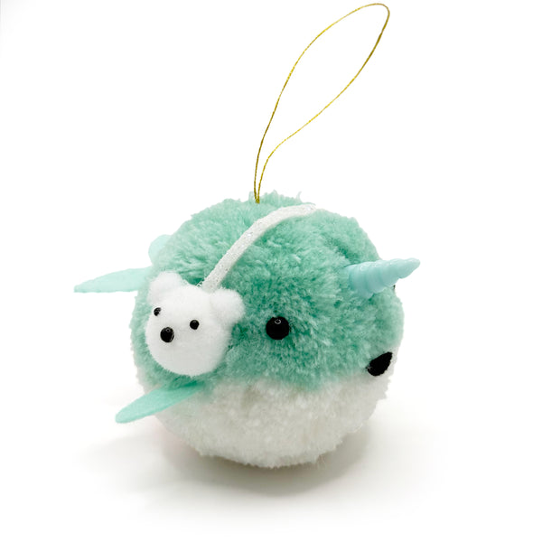 Narwhal Pom Pom Ornament