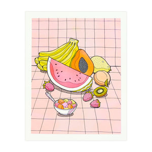 Fresh Fruits Risograph Print