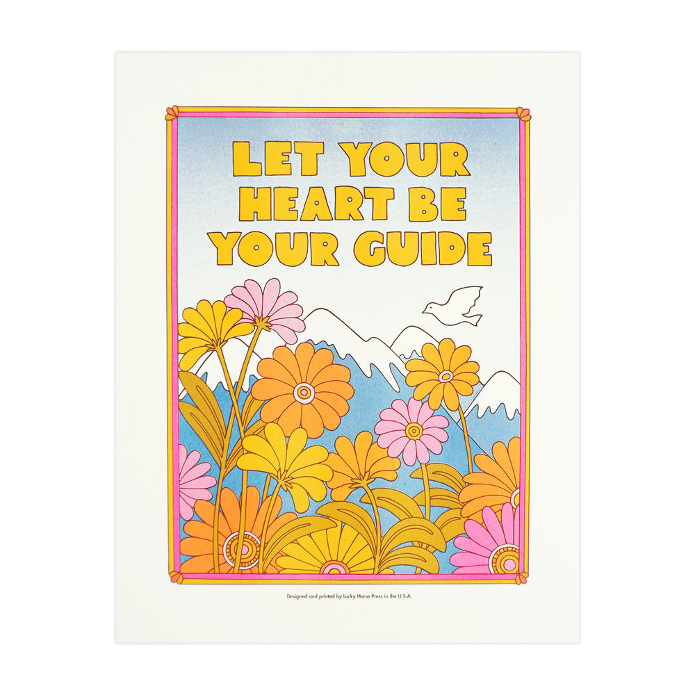 Let Your Heart Be Your Guide Risograph Print