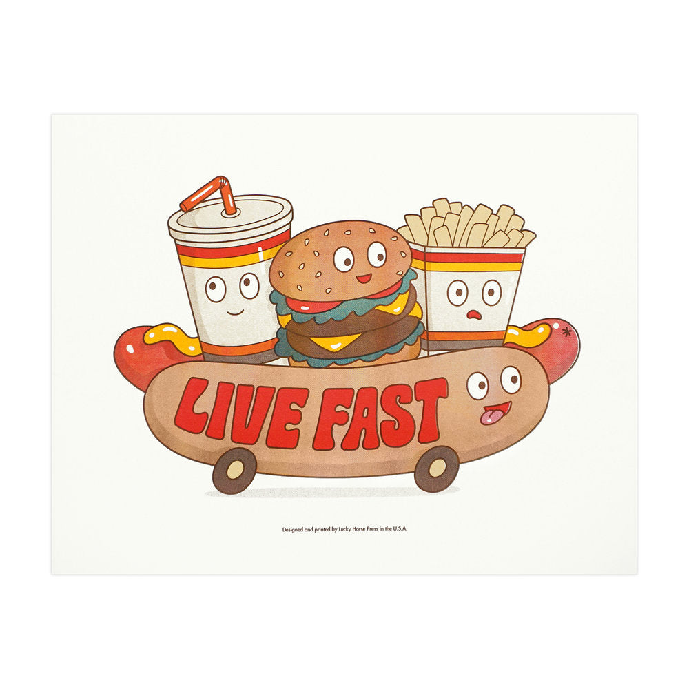 Live Fast Risograph Print